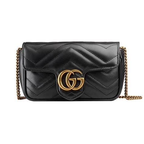 gg-110o gucci|GG Emblem super mini bag in black leather .